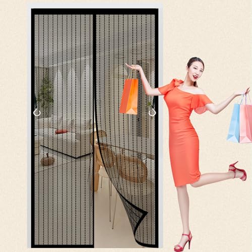 Moustiquaire magnétique 162x224 noir de porte pour chat
