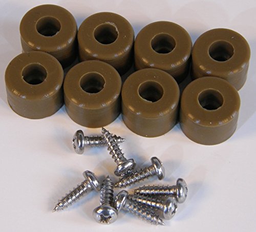 Rubber Bumper Feet 5/8" DIA with Stainless Screws QTY 8, 24 (Black, White, Brown) (24, Brown)