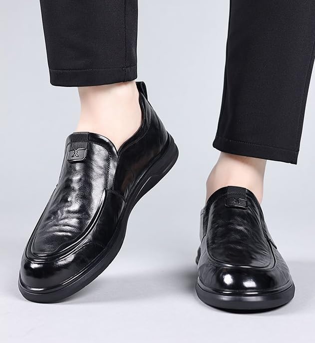 Men's Slip-On Loafers Leather Casual Business Non Slip Work Formal Dress Comfortable Formal Oxford Shoes3