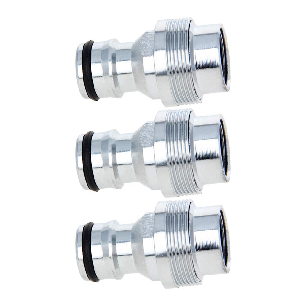 Othmro 3Pcs Garden Lawn Water Hose Quick Connectors Faucet Tap Adapters Thread Size 16mm Interface Size 16mm Brass Quick Connectors Adapters Water Hose Connectors and Fittings Nickel Plated
