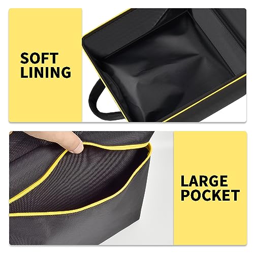Car Jumper Starter Storage Bag Compatible with DEWALT DXAEJ14 Digital Portable Power Station Air Compressor, Carrying Case Holder Container (Black with Yellow Zipper Case Only) - Thumbnail 4