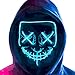MeiGuiSha LED Halloween Purge Mask,Halloween Scary Cosplay Light up Mask for Festival Parties(Blue)