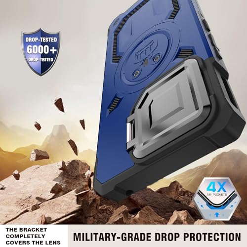 Coque ROG Phone 8 antichoc avec objectif intégré et support bleu