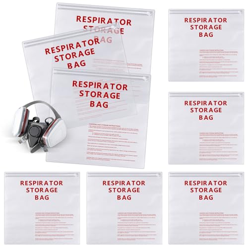 8 Pcs Clear Gas Mask Storage Bags with Zipper