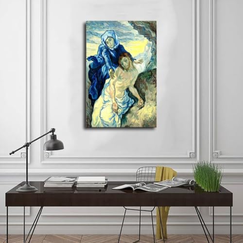 Impression sur toile Pieta de Van Gogh tableau 50x75 cm - 3