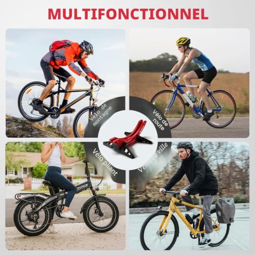 alouweekuky Support Vélo Sol Range 25-80mm Largeur Réglable VTT Râtelier Vélo Support Stationnement Assemblé Pneu Avant Arrière Vélo Route Antidérapant Vélo Course Vélo Électrique Intérieur Stable – vue 6