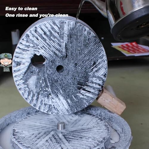 Handmade Stone Mill Grinder - Adjustable Coarse & Fine Grinding, Hand-Cranked Bean Mill with Sturdy Wooden e for Home Use, Kitchen & Natural Food Psing