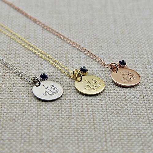 Name Plate Islamic Evil Eye Necklace 