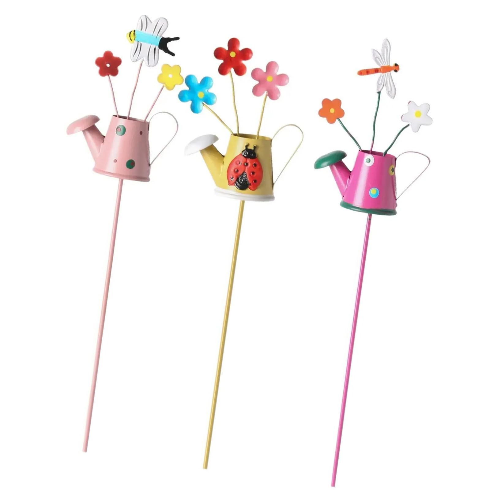 Qusinfc 3 Pack Fashionable Garden Stands Decorative Stakes Designed for Holding Flower Pots with Sturdy Metal Construction Garden Plant