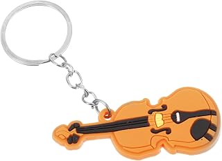 NOLITOY Violin Keychain Creative Musical Pendant for Music Enthusiasts | Plastic and Zinc Alloy, Orange Finish, Bag Hanging Decor, Detailed Craftsmanship, Performers and Collectors