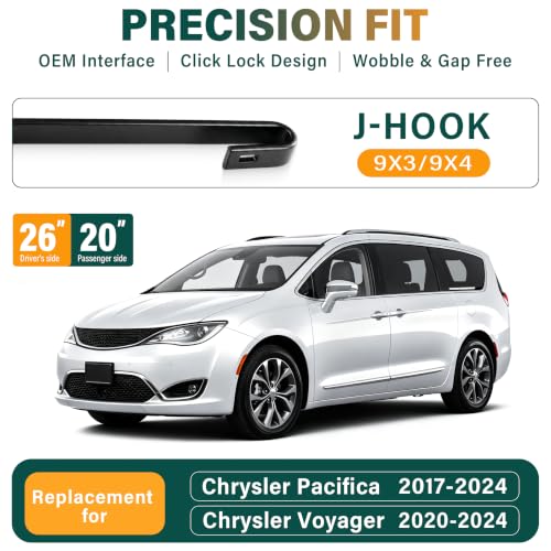 Image of Windshield Wiper Blades Replacement for Chrysler Pacifica 2017-2023 2024