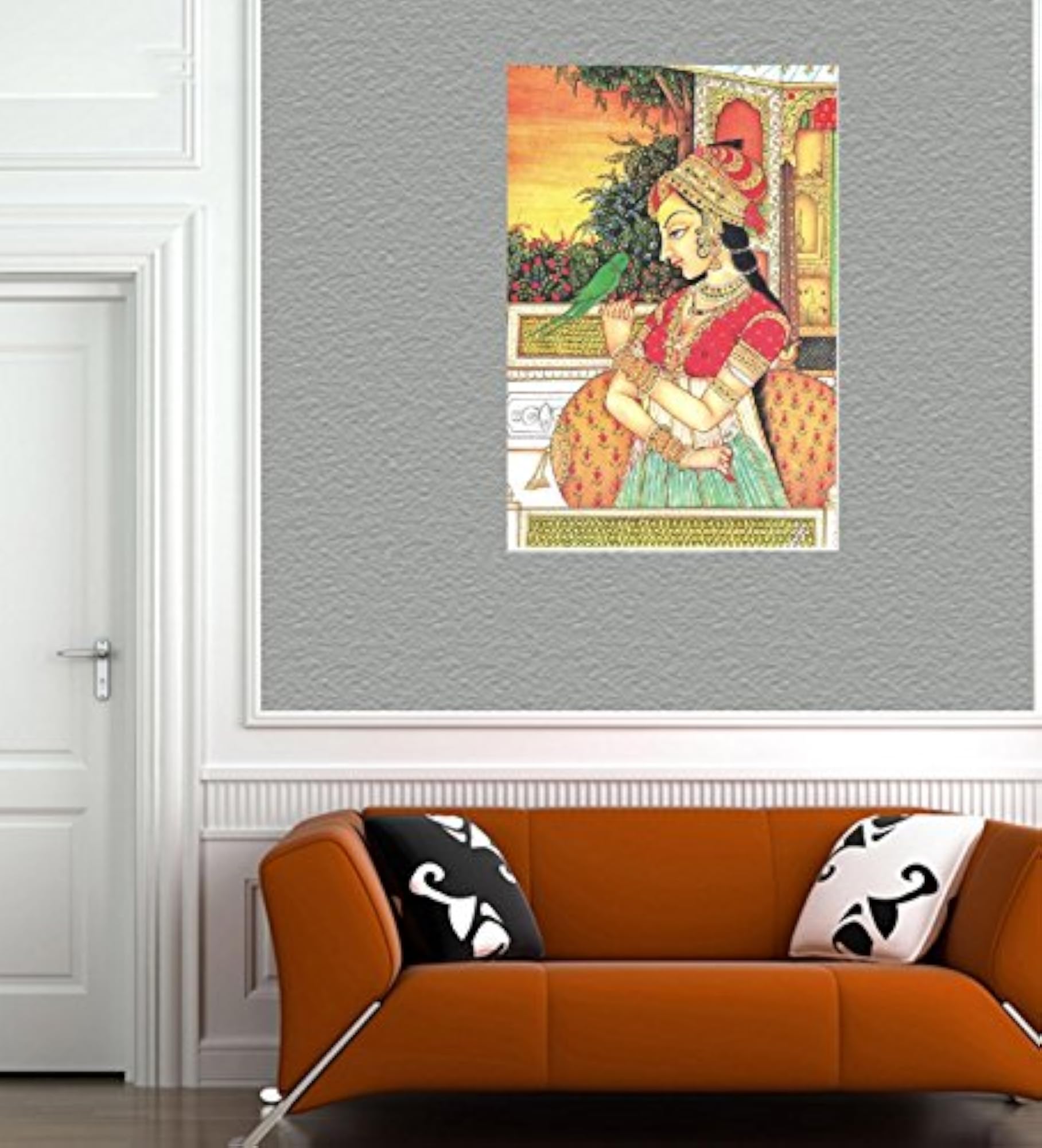Mughal Queen Self Adhesive Wall Painting Sticker