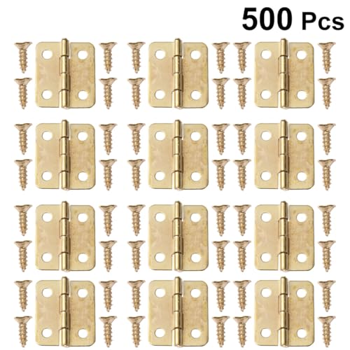 LIFKOME 100個 アイアンヴィンテージヒンジグリーンブロンズ色アクセサリー 木製ボックス用耐錆鋳鉄製蝶番 スクリュー付きジュエリーボック