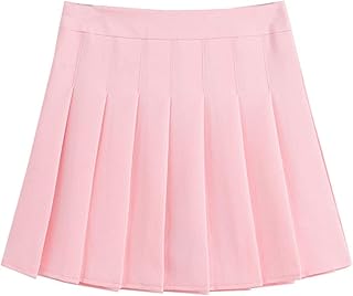 ZHANCHTONG Women's High Waist A-Line Pleated Mini Skirt Short Tennis Skirt
