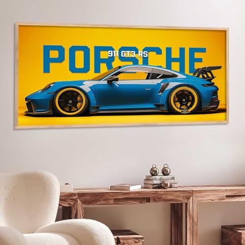 Image of kotart Big 911 GT3RS Porsche Car Framed Posters Gift Items for Boys Room Wall Decoration Bedroom Living Room Office Studio Decor | Car Poster Frame for Wall Decor Set Of 1 Size (13 x 25 inch)