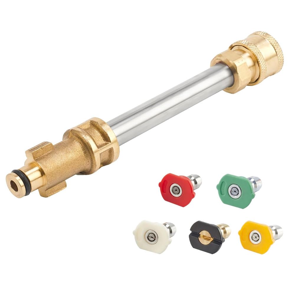 Pressure Washer Adapter with 1/4" Quick Connect and 5 Nozzles, Compatible with Ryobi BM80721SB, PS141913, PS141955, Ry141600