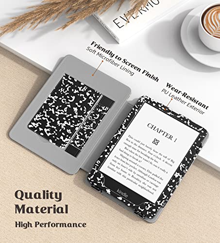Image of MoKo Case for 7 inch /6.8 inch Kindle Paperwhite(12th /11th Gen-2024 /2021) and Kindle Paperwhite Signature Edition,Slim PU Shell Cover Case with Auto-Wake /Sleep for Kindle Paperwhite 2024, Notebook Black