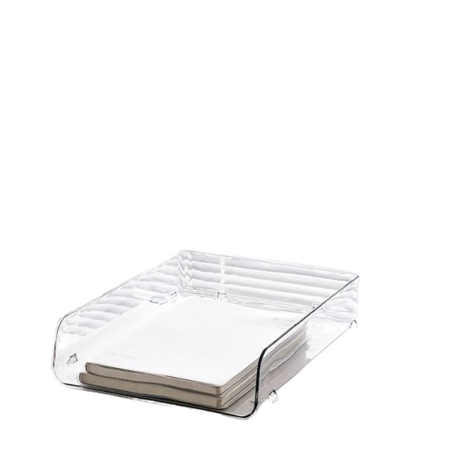 Vassoio per lettere Organizzatore di file Vassoio portaoggetti for file A4 Portadocumenti Organizer da tavolo Portadocumenti impilabile Scaffale for libri trasparente Rivista per Ufficio(Clear,Large)