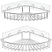 SMARTAKE 2-Pack Corner Shower Caddy, SUS304 Stainless Steel, Wall Mounted Bathroom Shelf with Adhesive, Storage Organizer for Toilet, Dorm and Kitchen (Silver)