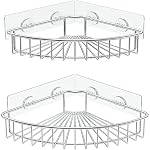 SMARTAKE 2-Pack Corner Shower Caddy, SUS304 Stainless Steel, Silver