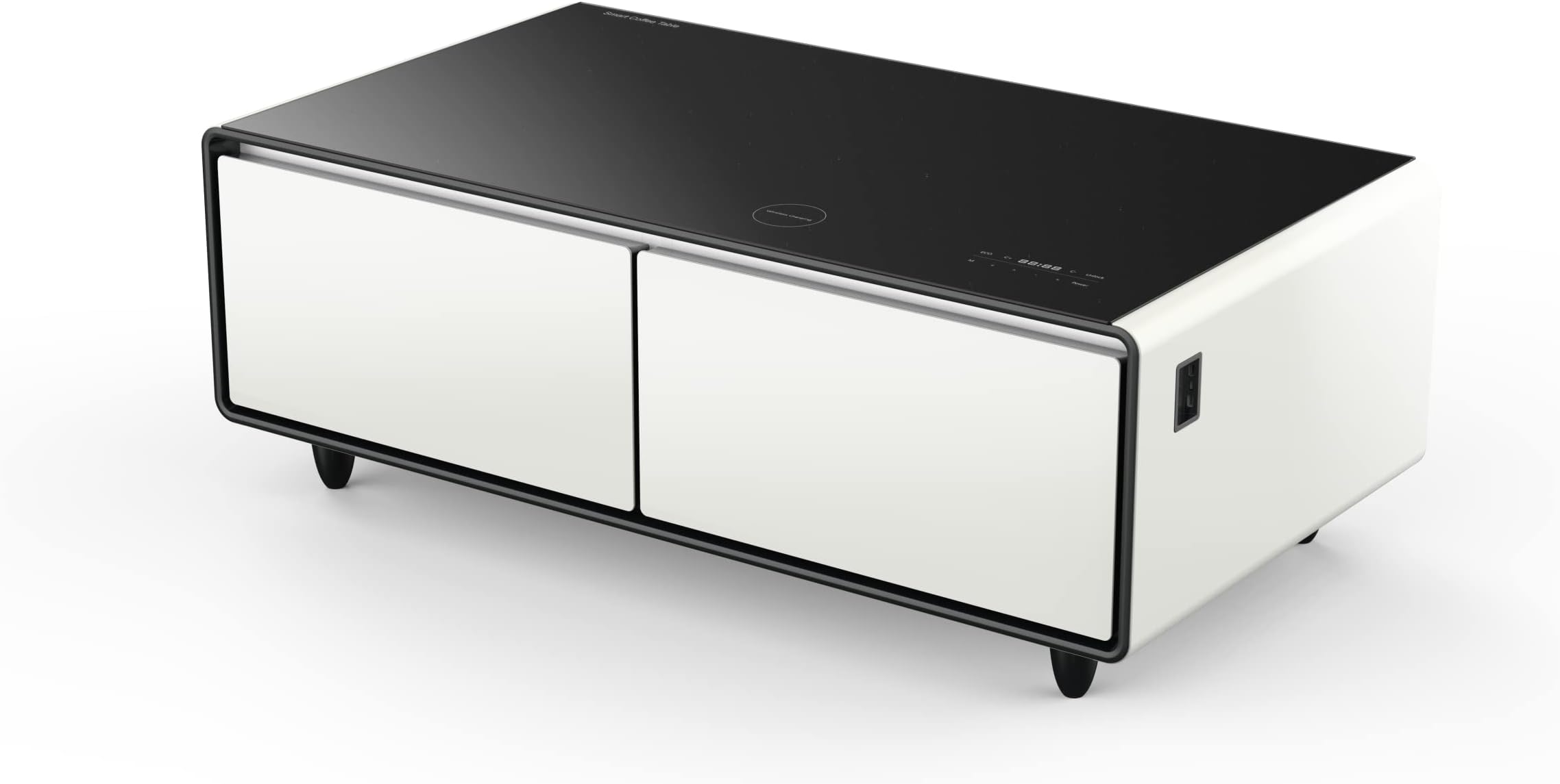Coffee Table Minibar with Smart Bluetooth Music System (White)