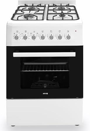 HYE Gas Cooker - 4 Gas Burners, 62L Electric Oven [Energy Class A]