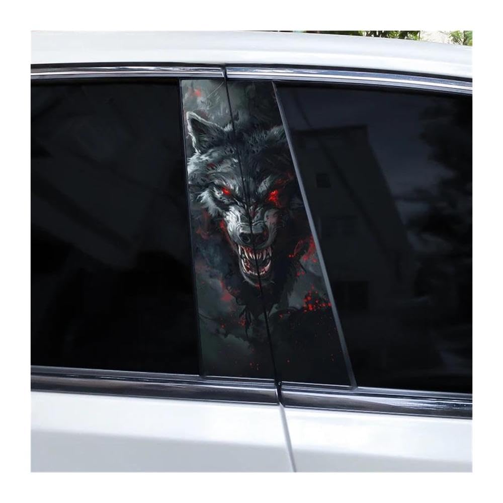 Body Parts 2pcs Car Door Pillar Sticker Tiger Decal DIY Car B-Pillar Waterproof Sticker(E)