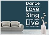Deco-idea WandTattoo Sentencja cytat Dance Like Nobody´s Watching. wzt54(054 Tuerkis, zestaw3: ok. 110 x 58 cm)