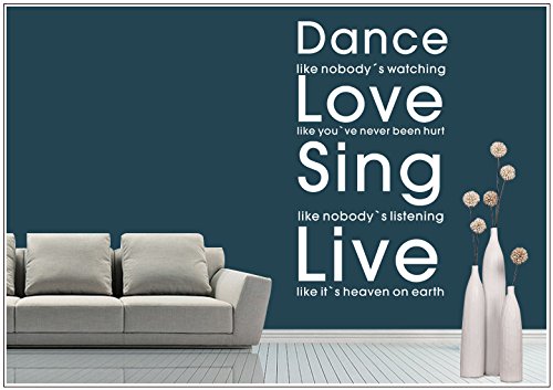 Deco-idea WandTattoo Sentencja cytat Dance Like Nobody´s Watching. wzt54(054 Tuerkis, zestaw3: ok. 110 x 58 cm)
