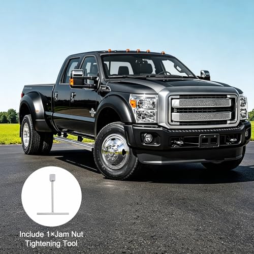 Image of 17 inch 8 Lug Wheel Simulators,Stainless Steel,4pcs Front and Rear Wheel Simulators,Hubcaps with Bolt Kit Fit for 2005-2025 Ford F350 Truck
