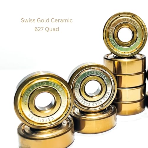 Image of Professional Swiss Gold Ceramic Bearings -quad,inline. (627)
