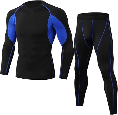 Completo Sportivo Uomo Maglietta E Leggings Compressione - Tessuto Traspirante Per Palestra, Corsa E Fitness - Foto 3