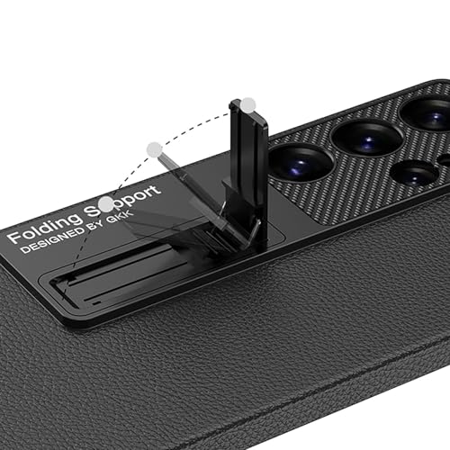 Étui Samsung Galaxy S25 Ultra en cuir noir discret avec support intégré - 6