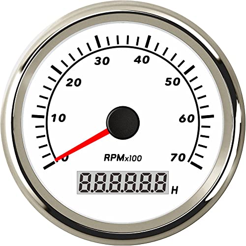 Tachymètre universel 85 mm ELING 0-7000 tr/min avec compteur horaire étanche 9-32 V