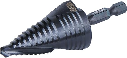 Miniatura 10 de Klein Tools QRST11 Step Drill Bit, Quick Release Spiral Double-Fluted, 7/8 to 1-1/8-Inch, Hex Shank, Cut Steel, Wood, Plastic, Aluminum