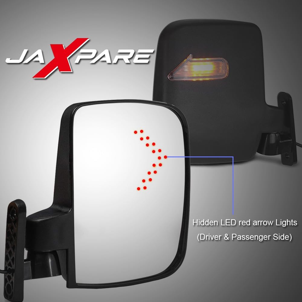 Golf Cart Side Mirrors With Turn Signal,Universal Rear Side Mirror With LED Red Arrow Lights And Indicators On Both Sides For All Brands Golf Carts.
