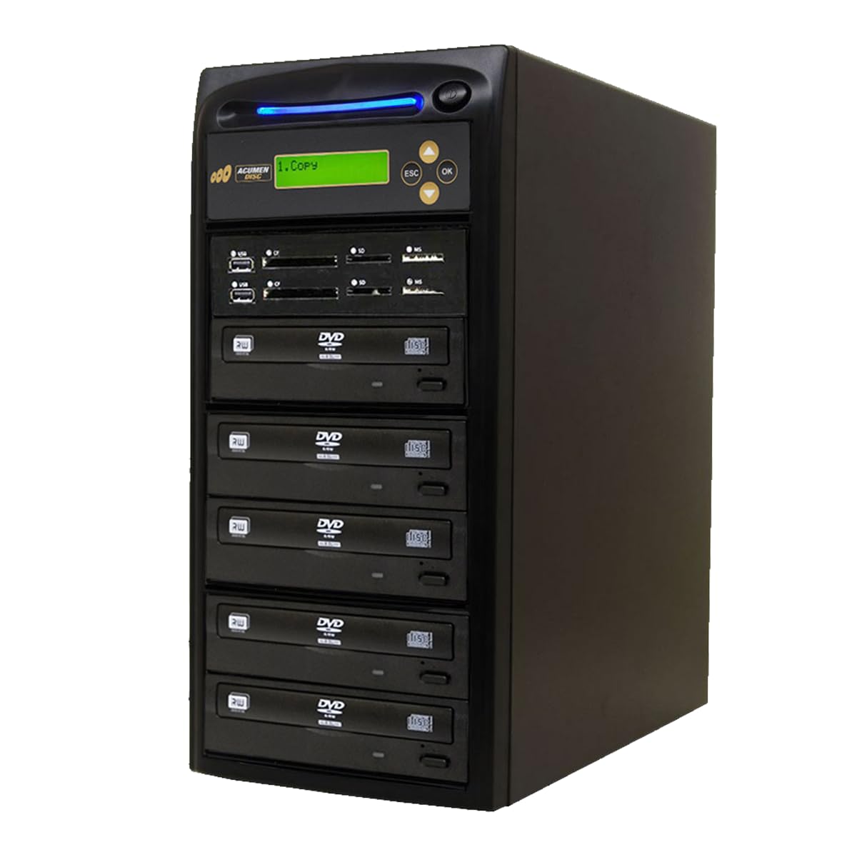 Acumen Disc 1 to 4 Crossover CD DVD Duplicator &amp; Bi-Directional Multimedia Flash Memory Copier (CF SD MS USB) / Converter - Disc to Media