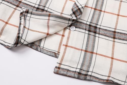Image of SANGTREE Women and Girls Long Sleeve Flannel Casual Button Down Plaid Shirt
