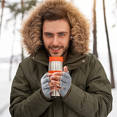 Image of SATINIOR 4 Pairs Winter Half Finger Gloves Knitted Fingerless Mittens Warm Stretchy Gloves for Men and Women