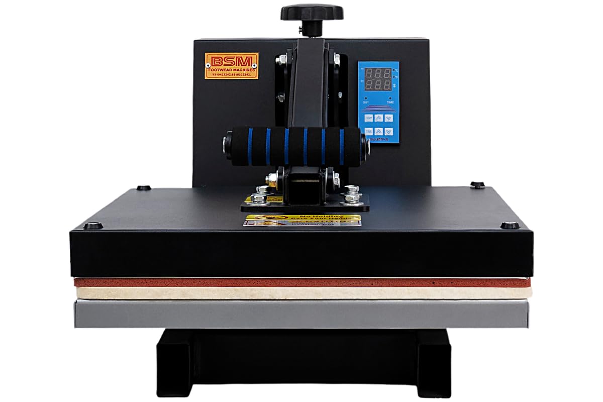 BSM Manual Heat Transfer/Fusing Machine Heavy Duty Multi Purpose Use DTF Sublimation Vinyl Screen Fusing Heat Press Machine | Aluminum Table and Elastic Silicone Foam Pad - 15 x 15 Inch (B0CQLVGYYN) Amazon Price History, Amazon Price Tracker