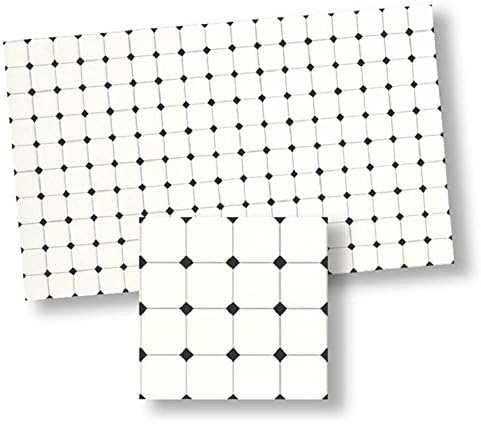 World Model 1:24 Dollhouse Flooring White Floor Tile w/Black Diamonds