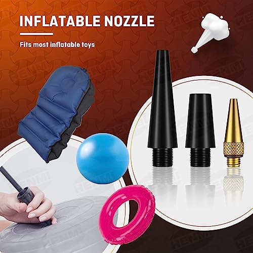 HENMI Fahrradventil Adapter Set, Alle Fahrrad Adapter Französisches Ventil, Autoventil Adapter und Französisches Ventil Adapter mit Sortierbox, Luftpumpe, Ballnadel und Kompressor Ventiladapter