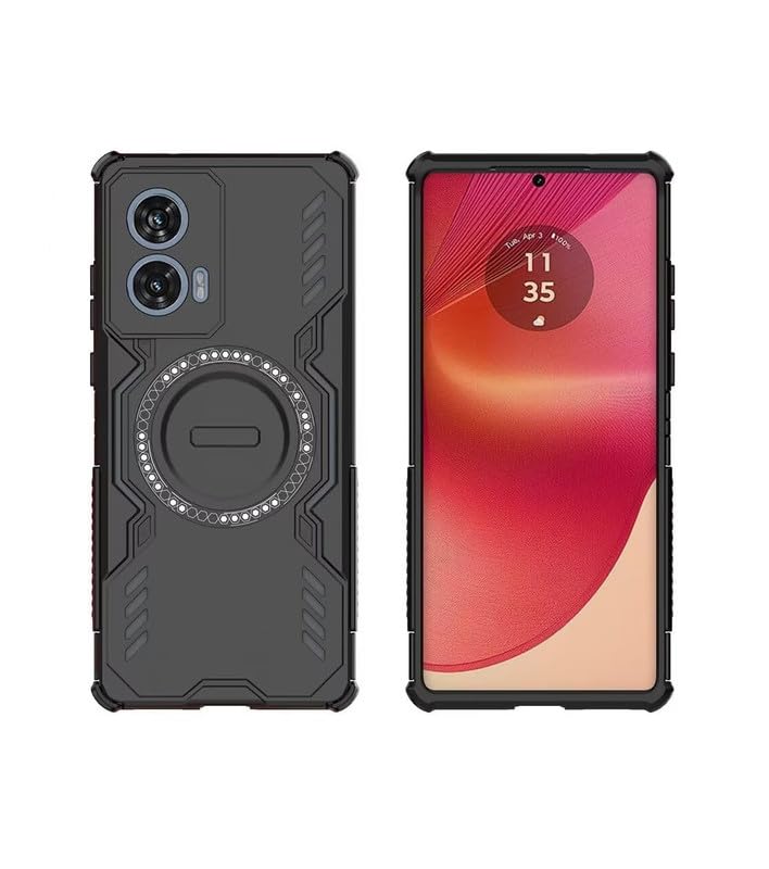 FirstChoice Hard Case, Dissipation Cool Anti-Fall Mobile Phone Cases Shockproof TPU+PC Hard Cover for Moto G96 5G Black