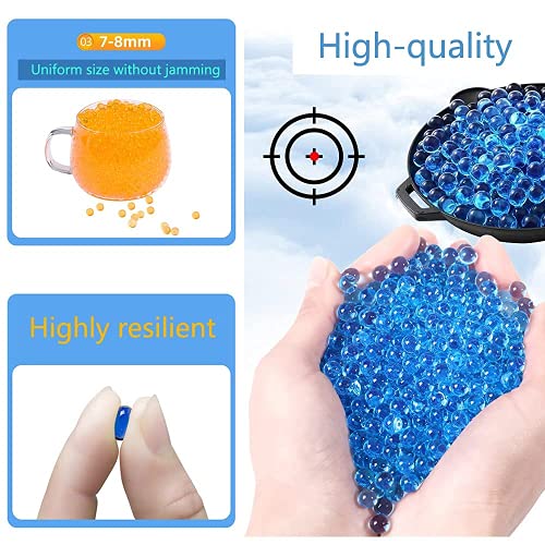 Gel Ball Blaster Ammo 7-8 Mm (60,000 Pcs), Refill Ammo Water Bullets For Gel Guns, Gel Bullets For Splatter Ball Gun, Water-Based Gel Ball （Red & Blue） #TOP6