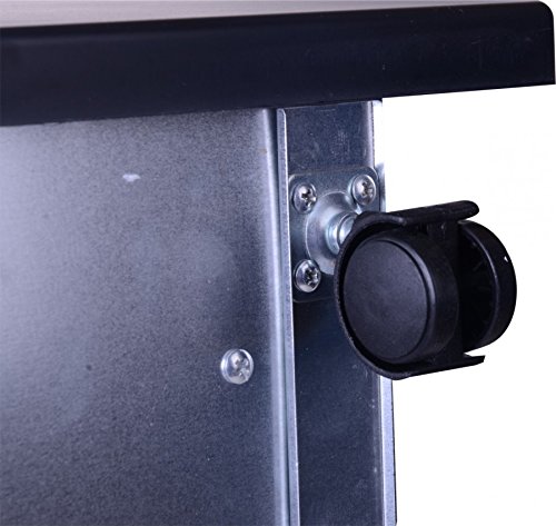 Close-up of a caster wheel on the Homeleader IWH-07 heater