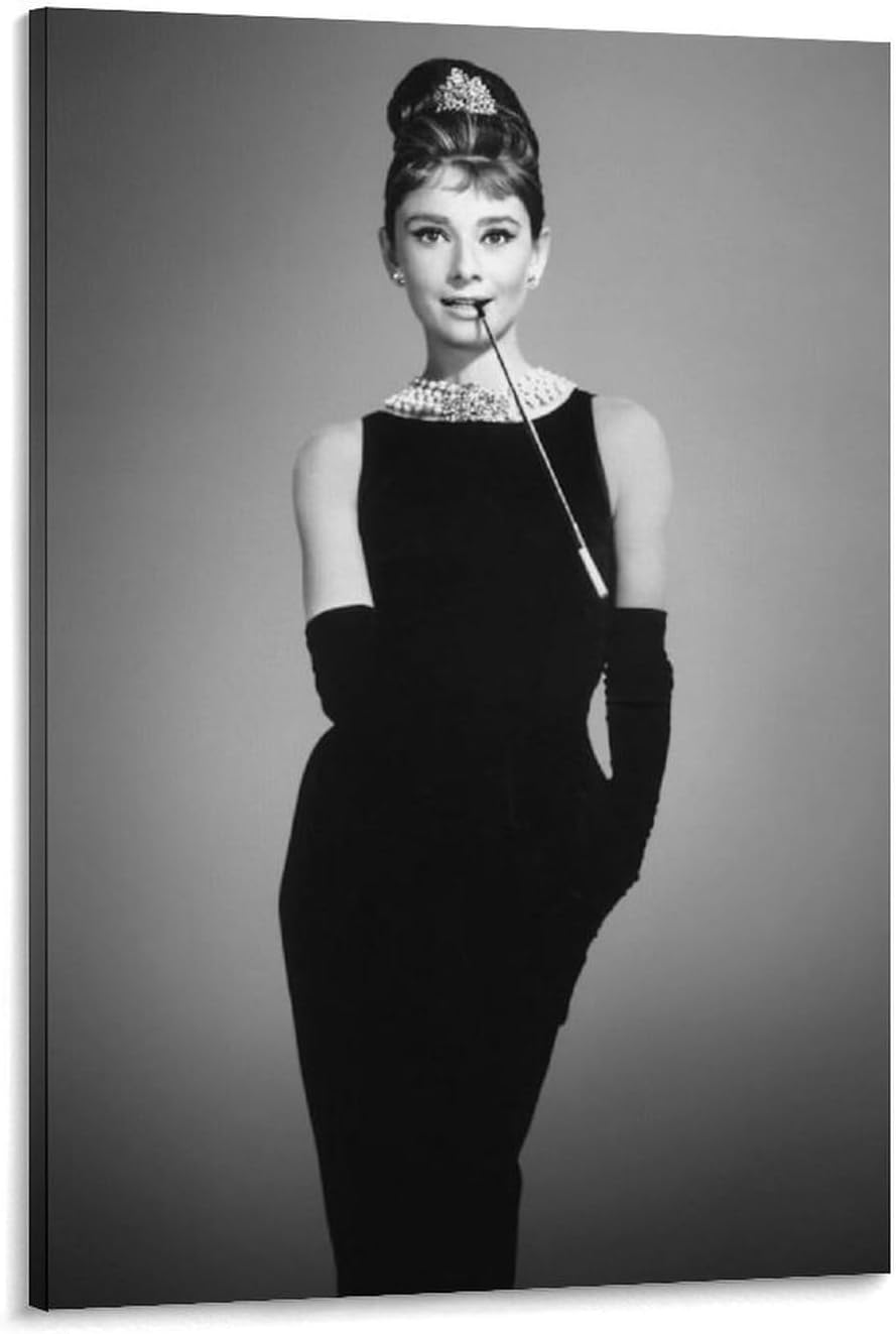 Ydqkxm Audrey Hepburn (Angel Incarnate actress And Star Black&white Vintage Art Posters Canvas Art Poster And Wall Art Picture Print Modern Family Bedroom Decor Posters 12x18inch(30x45cm)