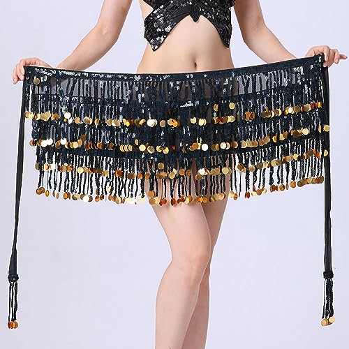 Generic Feminino Envoltório Dança do Ventre Cintura Dancewear Roupas Traje Dança do Ventre de Corren