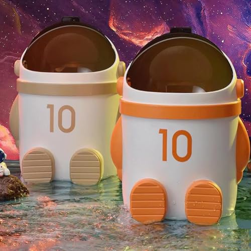 Caneca de basura temática astronauta con tapa, gran capacidad miniatura 5