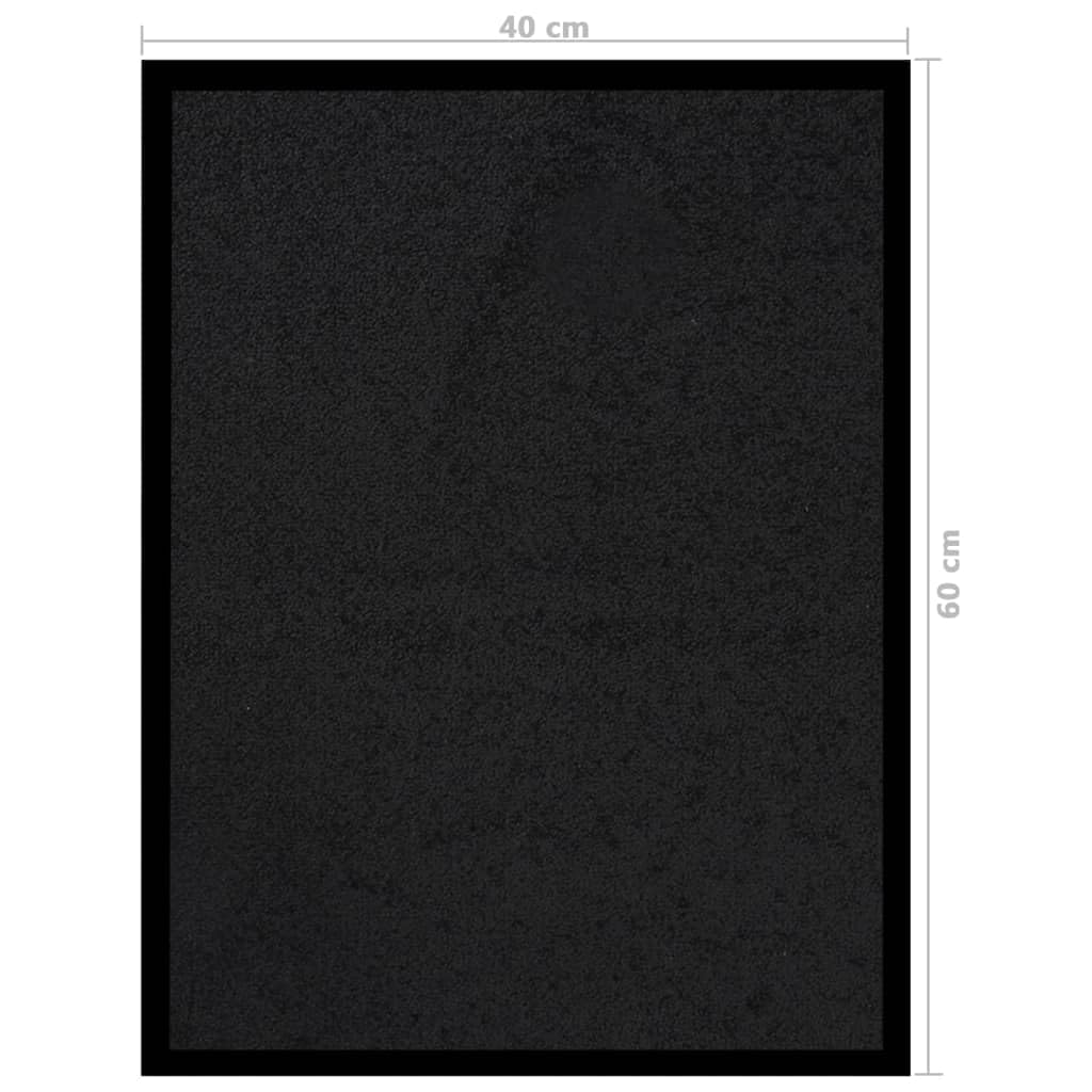 Wycieraczka czarna, 40 x 60 cm, mata wejściowa z weluru, antypoślizgowy spód winylowy ze 100% polipropylenu, do korytarza, korytarza, balkonu, tarasu, garażu