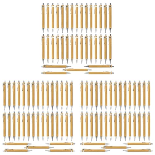 Stylo à bille rétractable en bambou - Lot de 105 cadeaux écoresponsables pour collègues